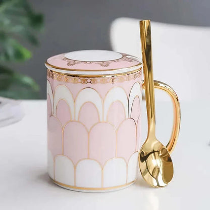 Tasse à café en céramique de luxe avec couvercle