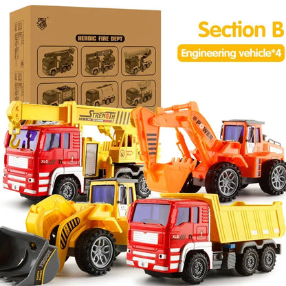 Ensemble de jouets camions de pompier et de sanitation - Voitures éducatives avec fonction de pulvérisation d'eau pour enfants
