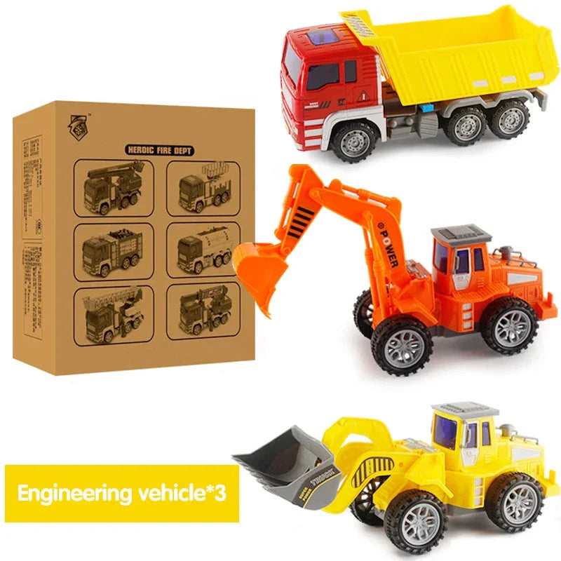 Ensemble de jouets camions de pompier et de sanitation - Voitures éducatives avec fonction de pulvérisation d'eau pour enfants