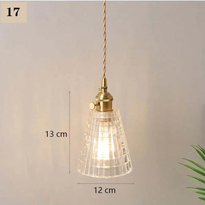 Suspension de fleurs en verre teinté classique en cuivre +