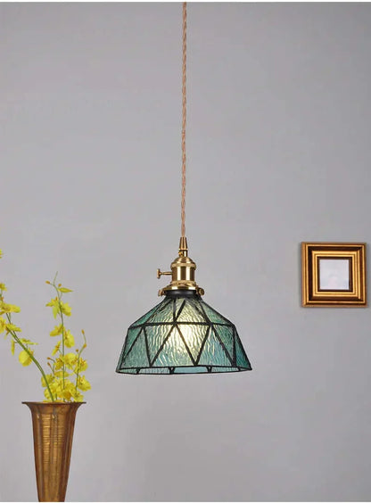 Suspension de fleurs en verre teinté classique en cuivre +