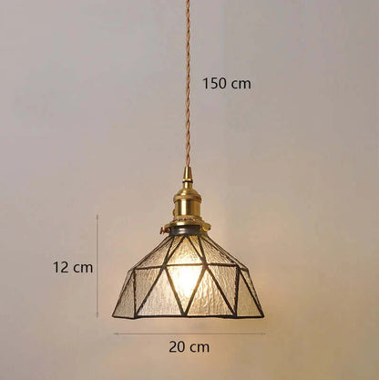 Suspension de fleurs en verre teinté classique en cuivre +