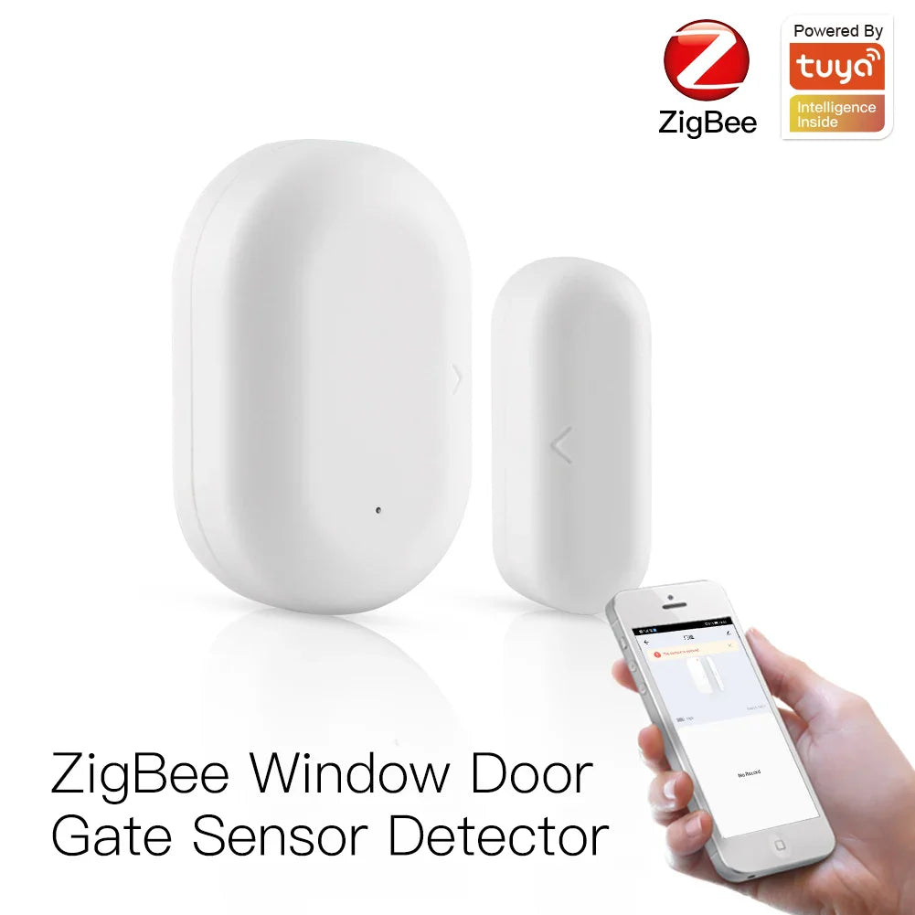 Capteur de fenêtre de porte de portail intelligent Tuya ZigBee - Surveillance d'entrée WiFi via les applications SmartLife Google Alexa