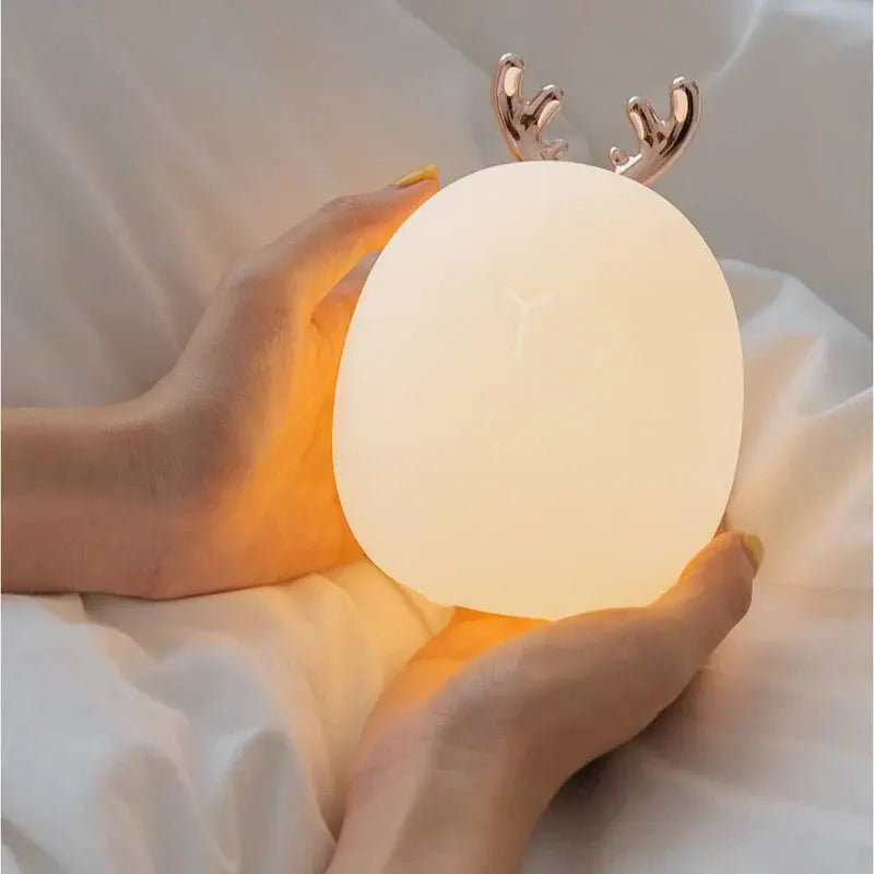 Floroux Night Lamp | Rechargeable USB LED Children's Lamp | Illuminated Animal Decoration | Rabbit & Deer