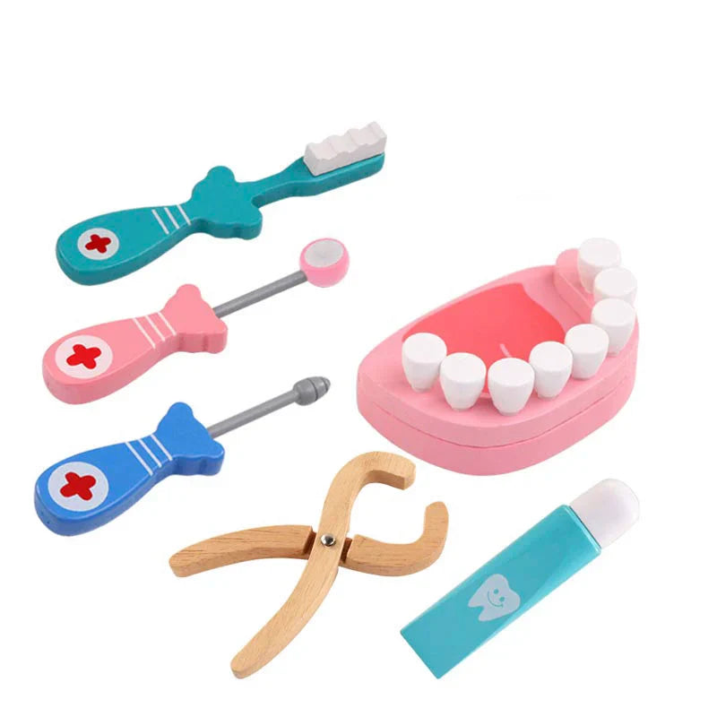 Ensemble de jeu de docteur en bois - Jouet médical éducatif pour enfants, plaisir de jeu de rôle imaginatif