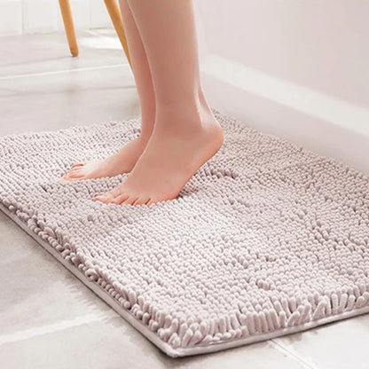 Tapis de bain en chenille de haute qualité, absorbant l'eau, antidérapant et lavable