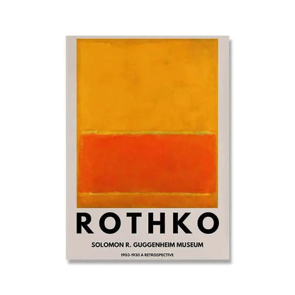 Affiche rétrospective Mark Rothko provenant de divers musées