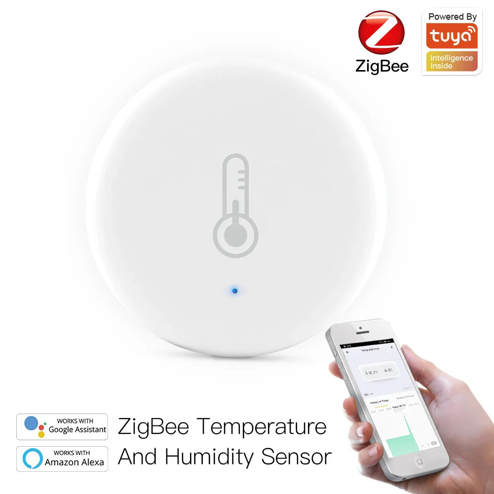Capteur de température et d'humidité intelligent Tuya ZigBee - Surveillance et contrôle WiFi via les applications SmartLife Google Alexa