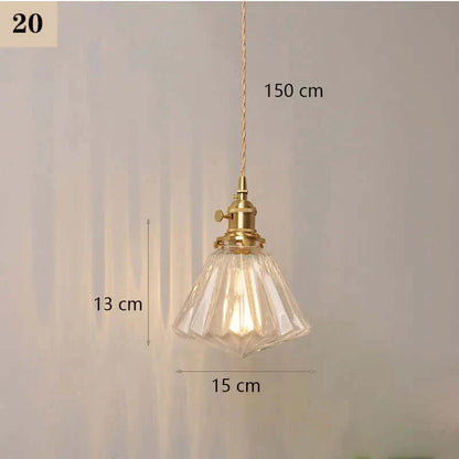 Suspension de fleurs en verre teinté classique en cuivre +