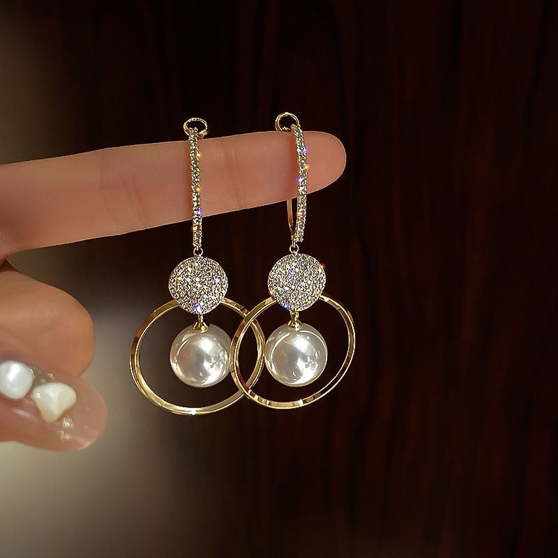 Boucles d'oreilles en argent élégantes avec perle - Collection Isadora