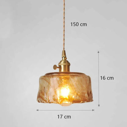 Suspension de fleurs en verre teinté classique en cuivre +