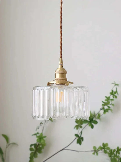 Suspension de fleurs en verre teinté classique en cuivre +
