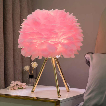 Floroux Dimmable table lamp | Elegant feather lamp for home and office