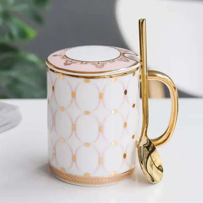 Tasse à café en céramique de luxe avec couvercle