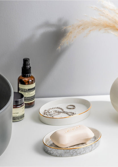 Porte-savon "Julia" en céramique et porcelaine