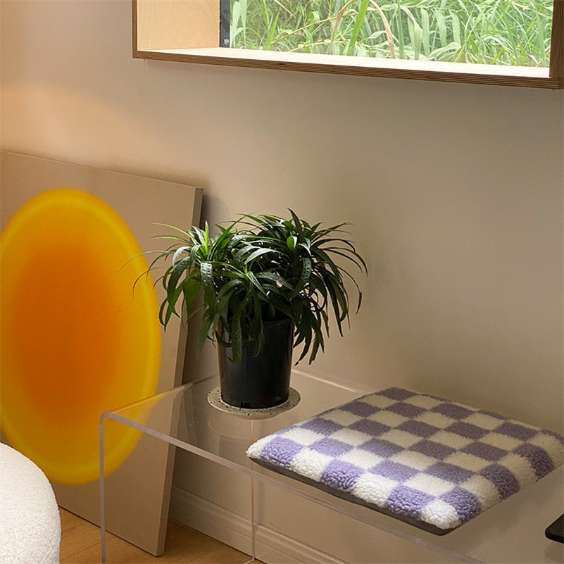 Coussin de siège avec motif losange en damier