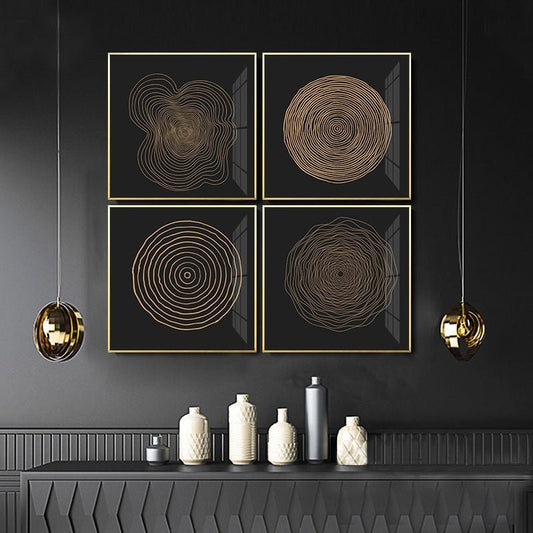 Toile d'or nordique abstraite