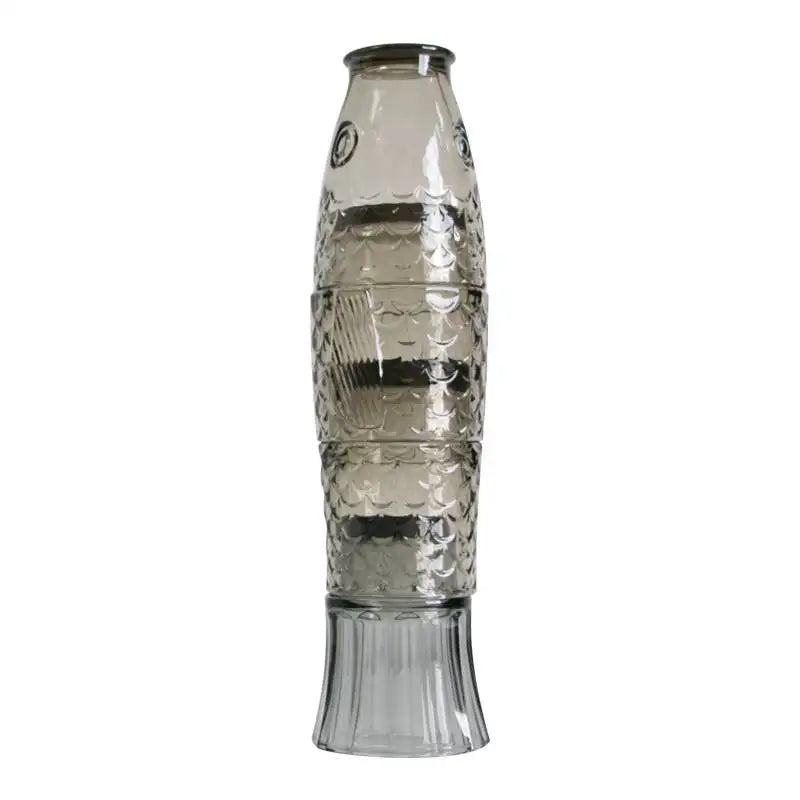 Ensemble de tasses en verre empilables avec poisson koi