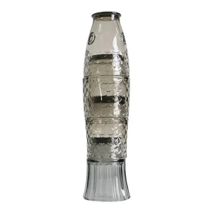 Ensemble de tasses en verre empilables avec poisson koi