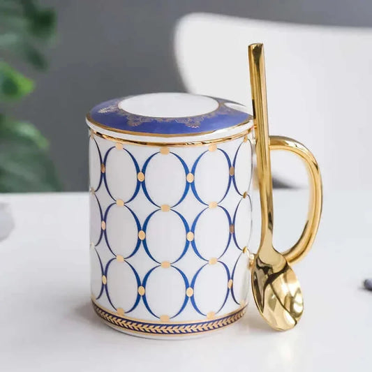 Tasse à café en céramique de luxe avec couvercle