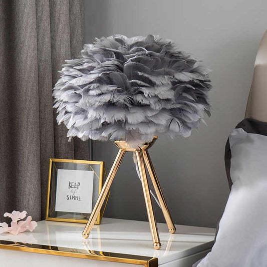 Floroux Dimmable table lamp | Elegant feather lamp for home and office