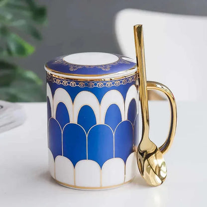Tasse à café en céramique de luxe avec couvercle