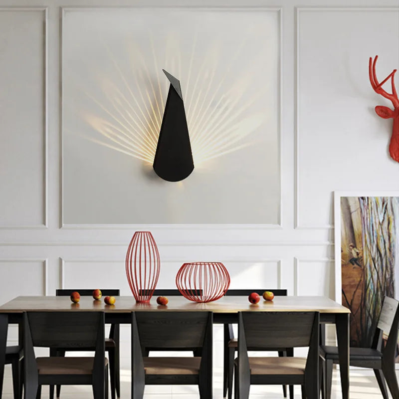 ElegantLuxe - Moderne LED Applique Murale Plume de Paon