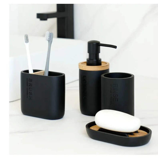 Ensemble d'accessoires de salle de bain design en noir ou blanc