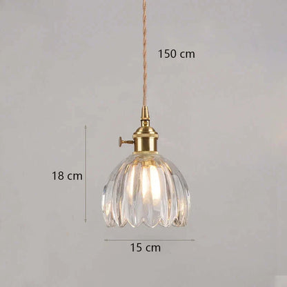 Suspension de fleurs en verre teinté classique en cuivre +