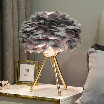 Floroux Dimmable table lamp | Elegant feather lamp for home and office