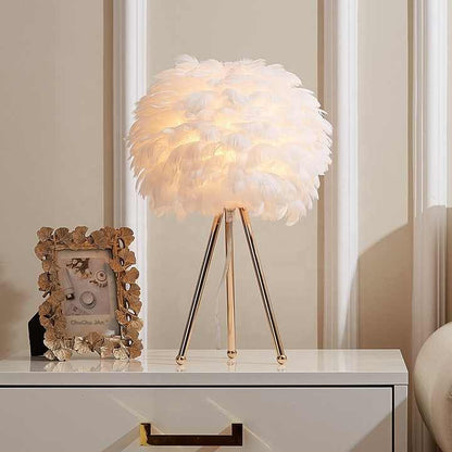 Floroux Dimmable table lamp | Elegant feather lamp for home and office
