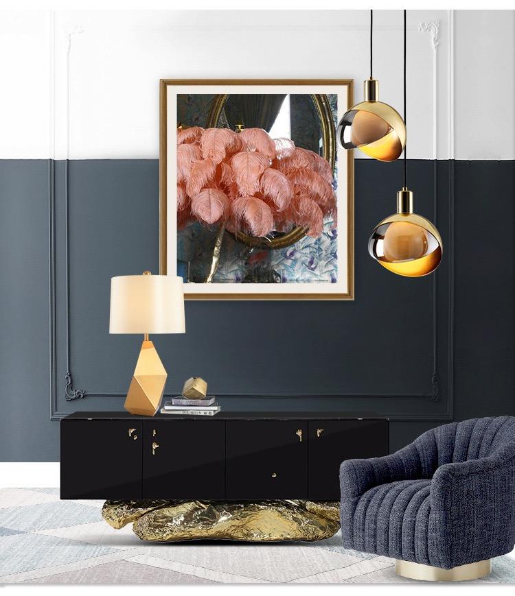 Floroux pendant light in gold glass | Modern design | Dimmable | Elegant lighting for the living room and dining room