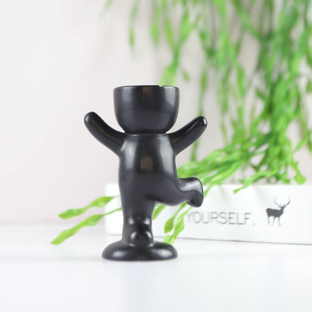 Floroux céramique pot à succulentes | Décor figurine ludique | Pot de fleurs fait main pour la maison