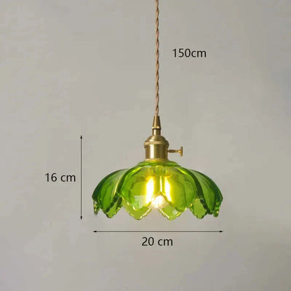 Suspension de fleurs en verre teinté classique en cuivre +