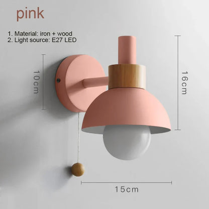 Lampe murale Macaron rose