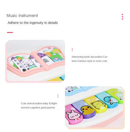 Jouet de piano musical pour bébés - Clavier à lumières et sons rotatifs avec bruits d'animaux, amusement éducatif pour les enfants de 1 à 3 ans, parfait cadeau de Noël