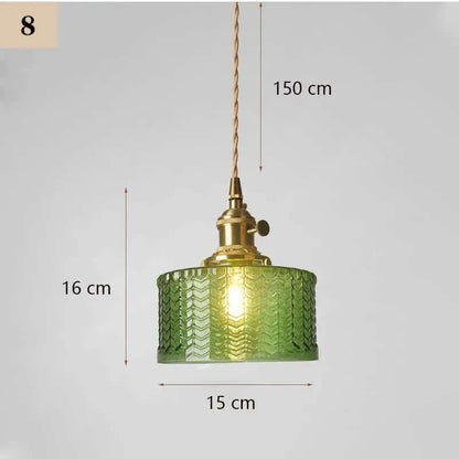 Suspension de fleurs en verre teinté classique en cuivre +