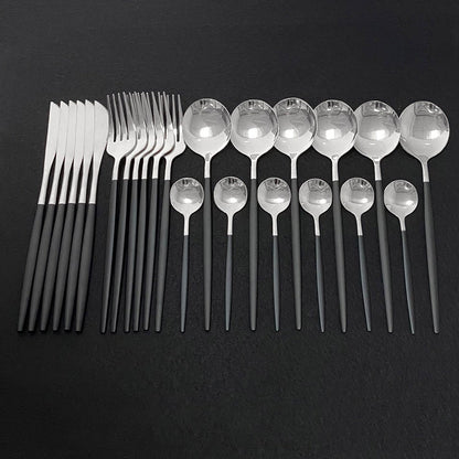 RoyalGlimmer Ensemble de Couverts Dorés - Ensemble de Couverts Dorés pour une Table Luxueuse