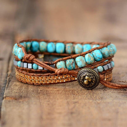 Elara Bracelet - Apaisante Énergie Turquoise Wrap