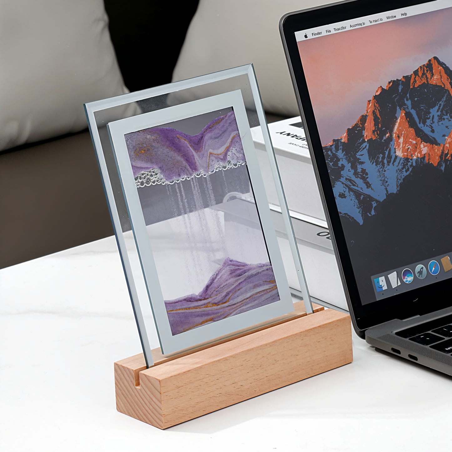 Floroux veilleuse | Cadre de sable mouvant 3D créatif | Décoration LED artistique | Lumière d'ambiance