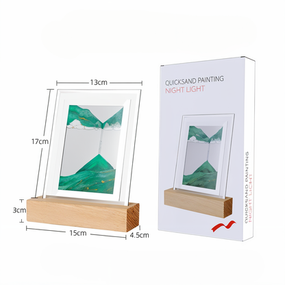 Floroux veilleuse | Cadre de sable mouvant 3D créatif | Décoration LED artistique | Lumière d'ambiance