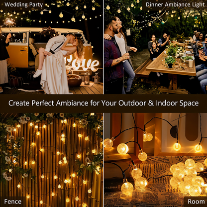 BubbleOrb - Lumières à guirlande solaires pour l'extérieur