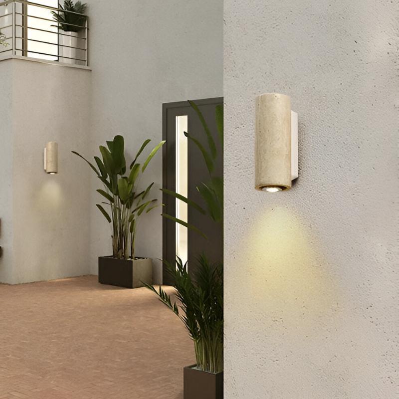 Floroux - Applique murale élégante en marbre travertin au design moderne