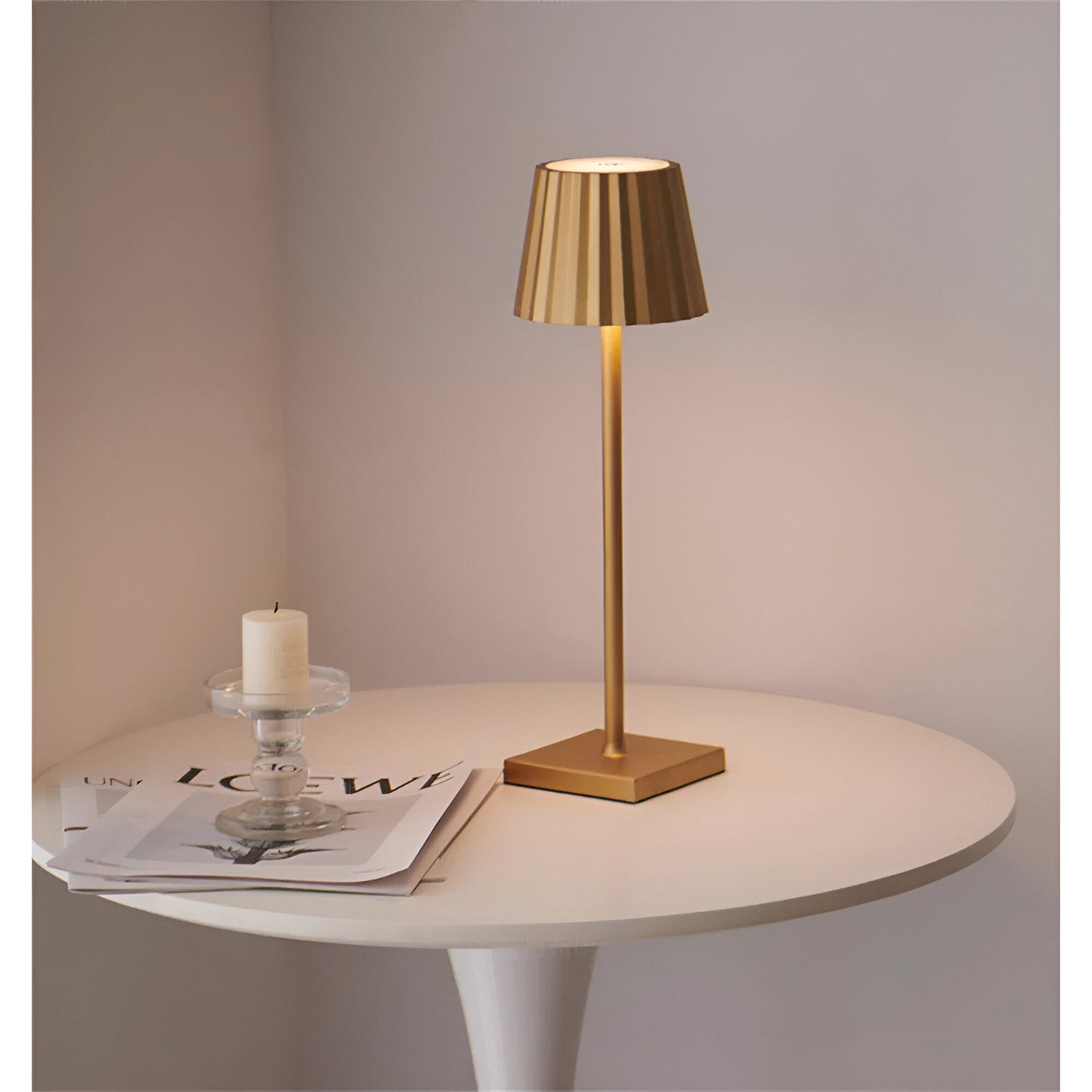 Floroux - Lampe de table LED sans fil, rechargeable et étanche avec commande tactile