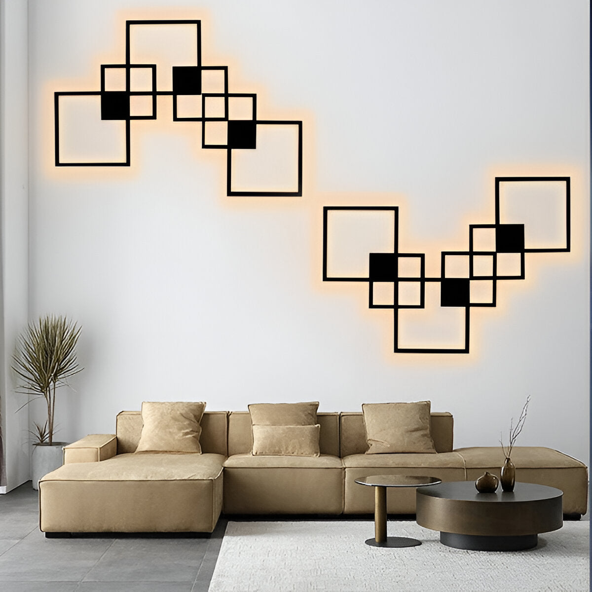 Floroux - Applique murale carrée LED élégante pour les espaces de vie modernes