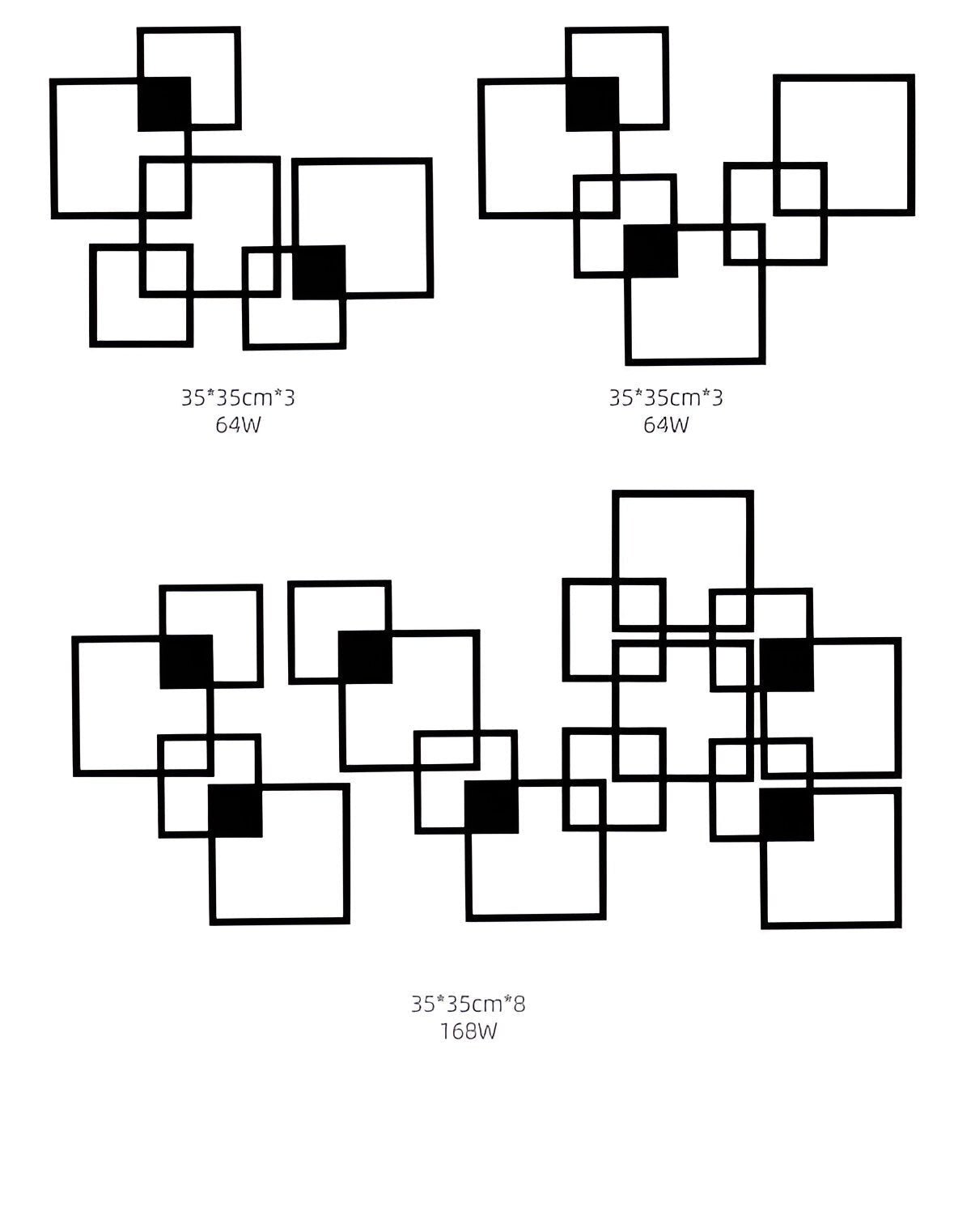 Floroux - Applique murale LED carrée élégante pour espaces de vie modernes