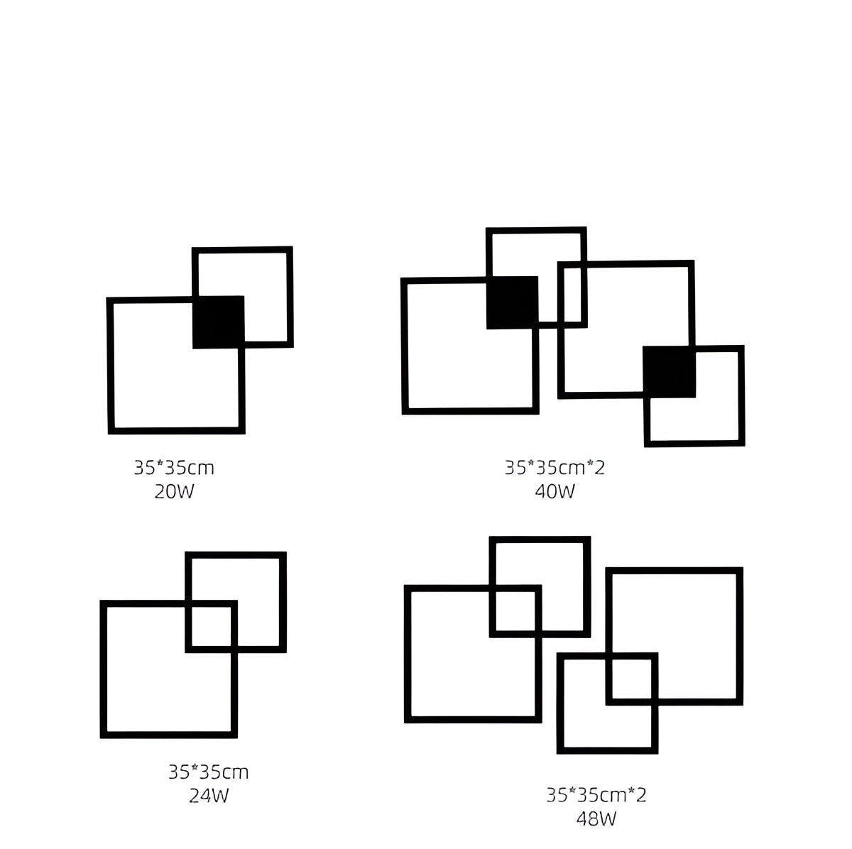 Floroux - Applique LED carrée élégante pour les espaces de vie modernes
