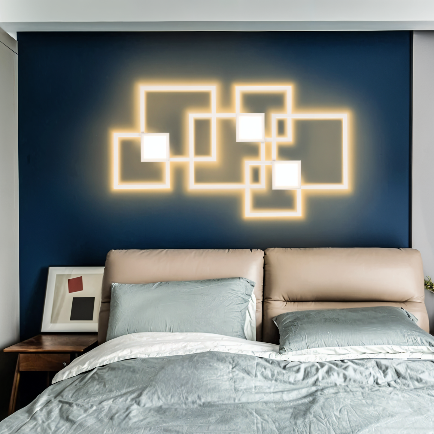 Floroux - Applique murale LED carrée élégante pour espaces de vie modernes