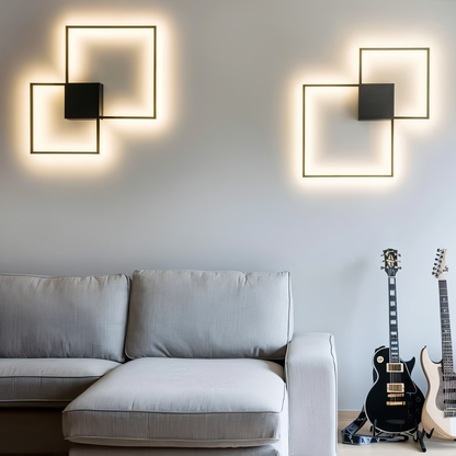 Floroux - Applique murale carrée LED élégante pour les espaces de vie modernes