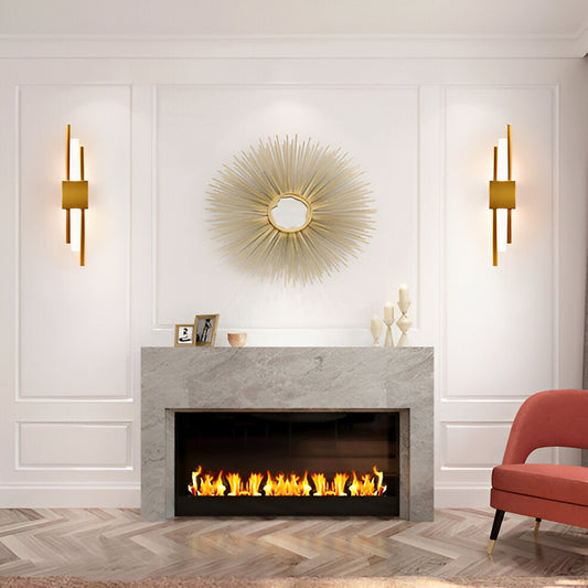 Floroux d'Or - Applique murale élégante au design luxueux or-noir